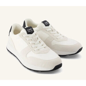 Toms Mens TRVL LITE Retro Runner Sneaker Size 10.5 White Suede Twill NIB